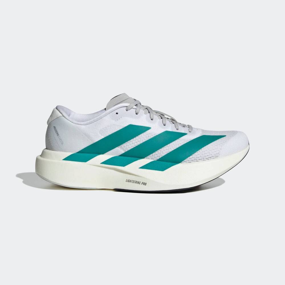 NEW ADIDAS women's adizero evo sl running shoes in cloud white/pure teal/grey tw